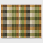Grün Braun Wald Karo Moos Karomuster Geschenkpapier (Flach)