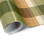 Grün Braun Wald Karo Moos Karomuster Geschenkpapier (Rolleneckpunkt)