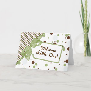 Grün & Braun Willkommenskarte Kleine Glückwunsch Karte