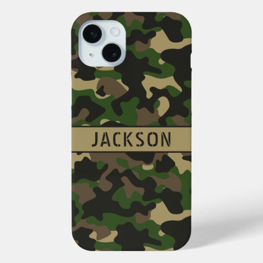 Grün-braune Tarnung Personalisiert Case-Mate iPhone Hülle (Rückseite)