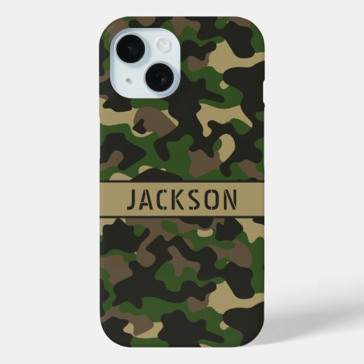 Grün-braune Tarnung Personalisiert Case-Mate iPhone Hülle (Rückseite)