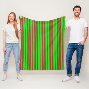 Grün-braunes stilvolles Streifenmuster-Design  Fleecedecke