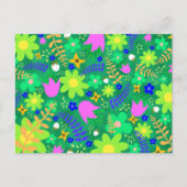 Grün, Chartreuse, Rosa, Paraket Feiertagspostkarte (Vorderseite)