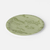 Grün Chattanoogas Toile Pappteller (Schrägansicht)