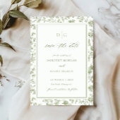 Grün Chinoiserie Save the Date Karte anzeigen