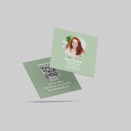 Grün Connect with Me Foto-QR-Code Quadratische Visitenkarte