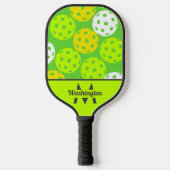 Grün Cool Mit Monogramm Pickleball Schläger (Vorderseite)