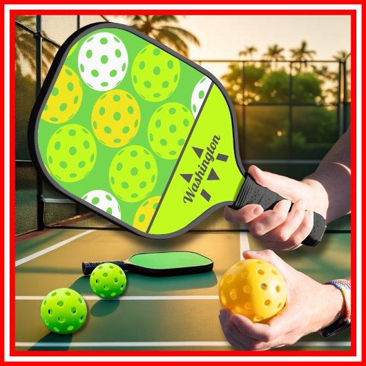 Grün Cool Mit Monogramm Pickleball Schläger