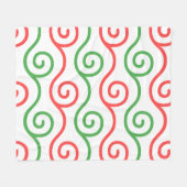 Grün Coole Weihnachtsfarbenspirale Wavy Muster Fleecedecke (Vorderseite (Horizontal))