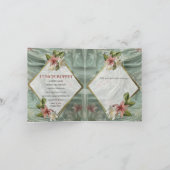 Grün, Creme, Seidenraupen und farbige Blume Einladung (Innenseite)