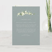 Grün/Creme Snowberry+Eukalyptus Winterhochzeit Programm (Rückseite)