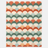 Grün, Creme und Orangen-Scalloping-Muster Fleecedecke (Vorderseite)