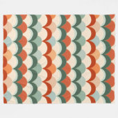 Grün, Creme und Orangen-Scalloping-Muster Fleecedecke (Vorderseite (Horizontal))