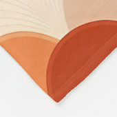 Grün, Creme und Orangen-Scalloping-Muster Fleecedecke (Ecke)