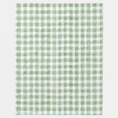 Grün Creme Weiß Kariert Fleecedecke (Vorderseite)
