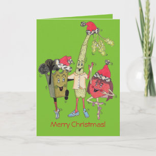 Grün-"Crunchy" Weihnachtskarte Feiertagskarte