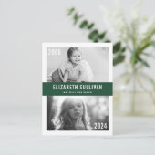 Grün damals und heute Abschluss für FotoCollage Postkarte (Stehend Vorderseite)