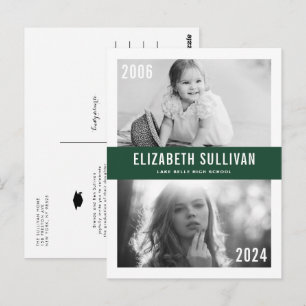 Grün damals und heute Abschluss für FotoCollage Postkarte