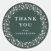 Grün Danke, dass du Weihnachten funkelnde Lichter Runder Aufkleber (Vorderseite)