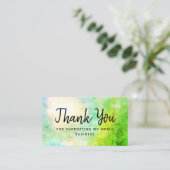 Grün danke, dass Sie meine Kleine unterstützt habe Visitenkarte (Stehend Vorderseite)