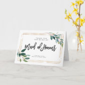 Grün danke, dass Sie Trauzeugin-Karte. Karte (Gelbe Blume)