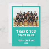 Grün Danke Trainer Karte Teamname Foto (Vorderseite)