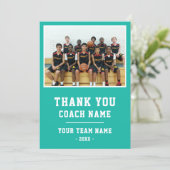Grün Danke Trainer Karte Teamname Foto (Stehend Vorderseite)