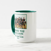 Grün Danke Trainer Teamname Foto Tasse (Vorderseite Links)