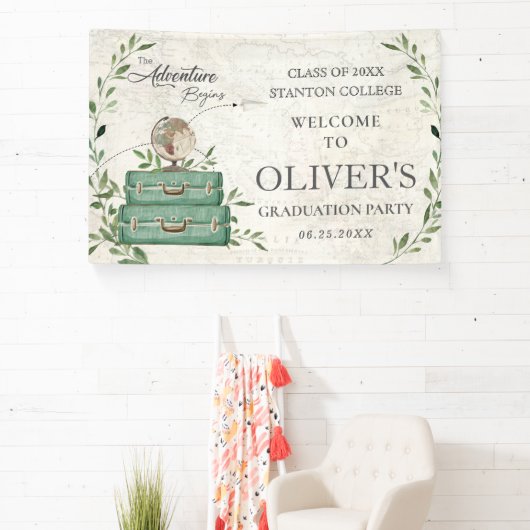 Grün Das Abenteuer beginnt Abschluss Willkommen Banner (InSitu)