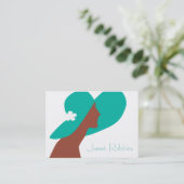 Grün Deko-Damen-Visitenkarte Visitenkarte (Stehend Vorderseite)