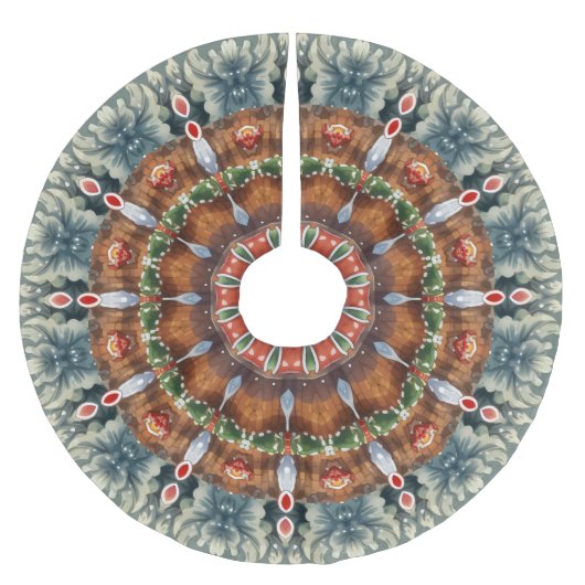 Grün dekorativer Weihnachtsbaumrock Polyester Weihnachtsbaumdecke (Vorderseite)