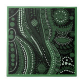Grün der Aborigine-Kunst 7 von 9 Keramiken Tile Fliese (Vorderseite)