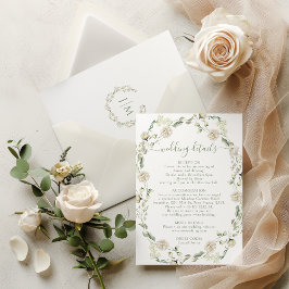 Grün der Blume des weißen Peony Wedding Details Ka RSVP Karte