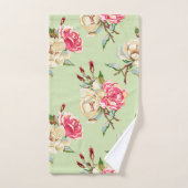 Grün der doppelten Rose Badhandtuch Set (Handtuch)