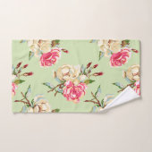 Grün der doppelten Rose Badhandtuch Set (Handtuch)