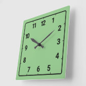 Grün der Fläche Quadratische Wanduhr (Winkel)
