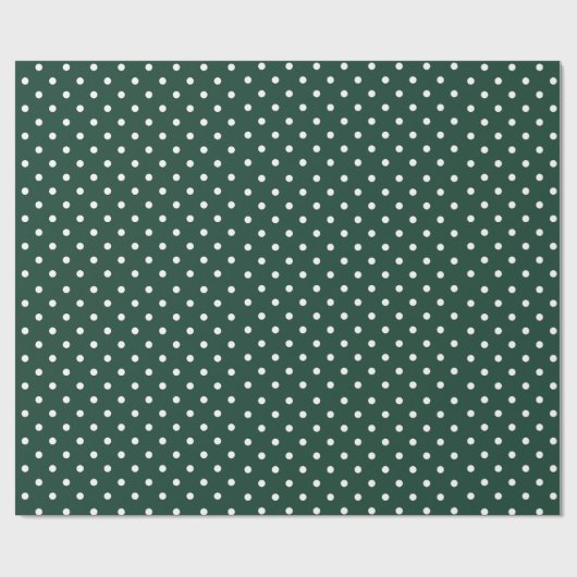 Grün der Jäger| Weißes Polka - Dot - Umhüllungspap Geschenkpapier (Flach)