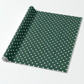 Grün der Jäger| Weißes Polka - Dot - Umhüllungspap Geschenkpapier (Ungerollt)