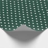 Grün der Jäger| Weißes Polka - Dot - Umhüllungspap Geschenkpapier (Ecke)