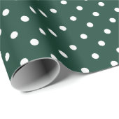 Grün der Jäger| Weißes Polka - Dot - Umhüllungspap Geschenkpapier (Rolleneckpunkt)