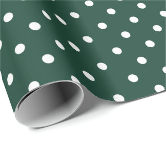 Grün der Jäger| Weißes Polka - Dot - Umhüllungspap Geschenkpapier