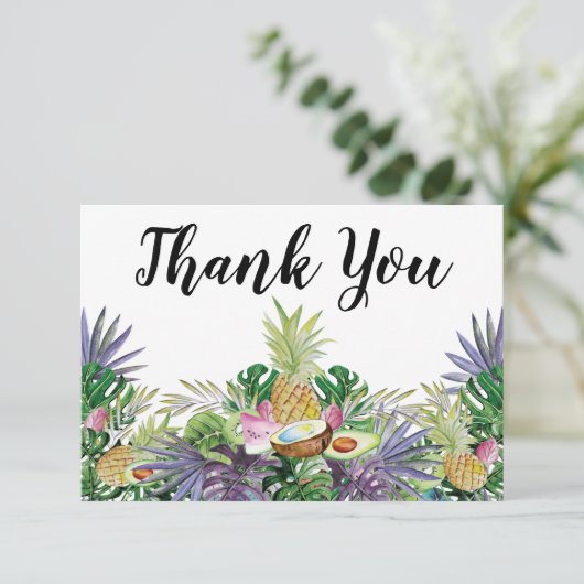 Grün der tropischen Frucht-| duschen danken Ihnen Dankeskarte (Stehend Vorderseite)