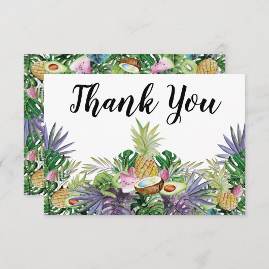 Grün der tropischen Frucht-| duschen danken Ihnen Dankeskarte (Vorne/Hinten)