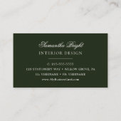 Grün der weißen Blume Blätter Visitenkarte (Rückseite)