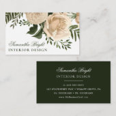 Grün der weißen Blume Blätter Visitenkarte (Vorne/Hinten)