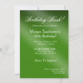 Grün des bezaubernde funkelnd Bomben-30. Einladung (Rückseite)