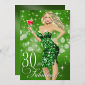 Grün des bezaubernde funkelnd Bomben-30. Einladung (Vorne/Hinten)