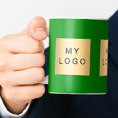 Grün des Firmenlogos Kaffeetasse