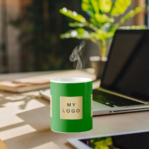 Grün des Firmenlogos Kaffeetasse