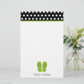 Grün drehen Reinfälle/Schwarzes mit weißen Briefpapier (Stehend Vorderseite)